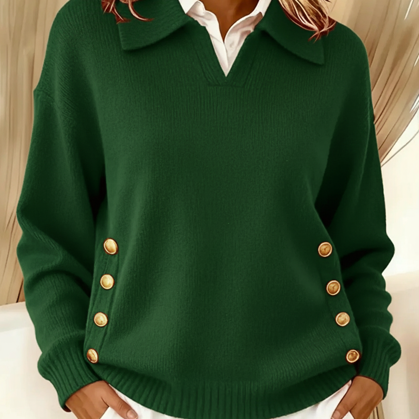 Vicenta | Camisola com Gola Polo e Botões
