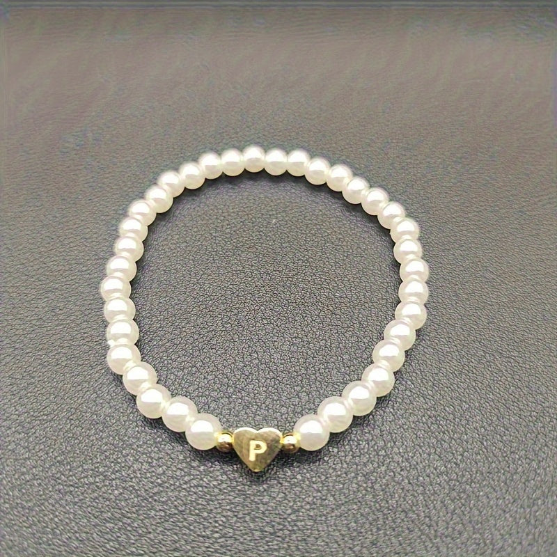 Pulseira Elegante com Inicial e Coração (A–Z)