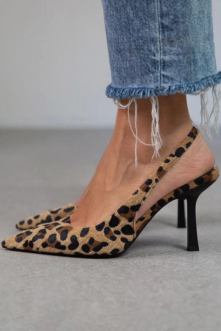 Monique — Sapatos de Salto com Estampado Leopardo
