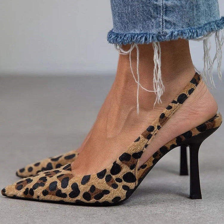 Monique — Sapatos de Salto com Estampado Leopardo