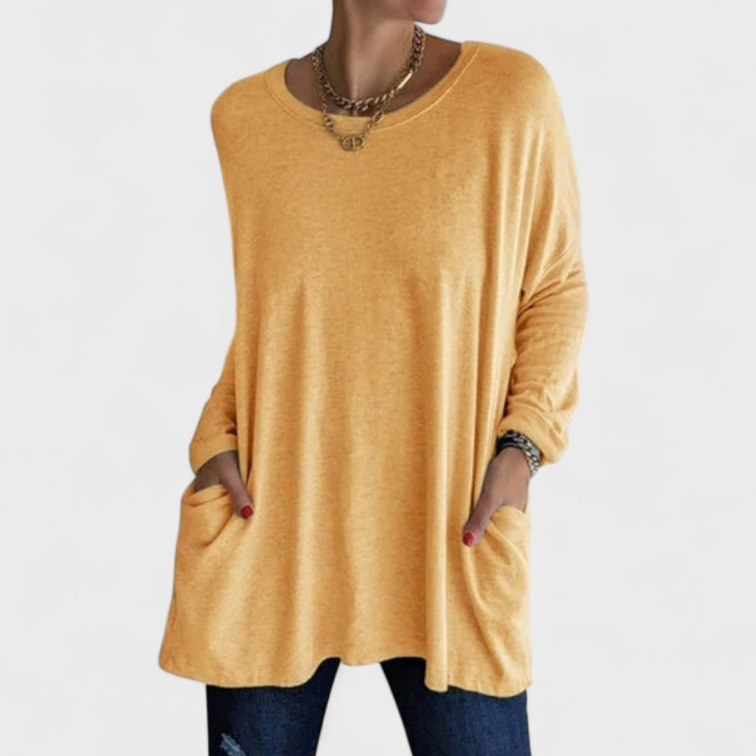 Moira — Blusa manga comprida relaxada