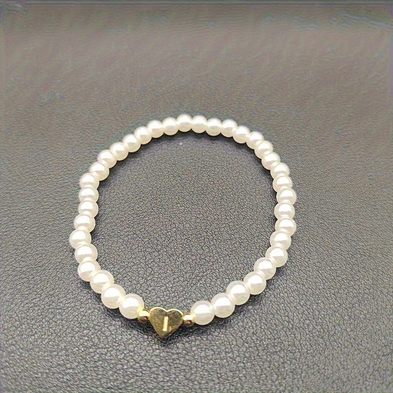 Pulseira Elegante com Inicial e Coração (A–Z)