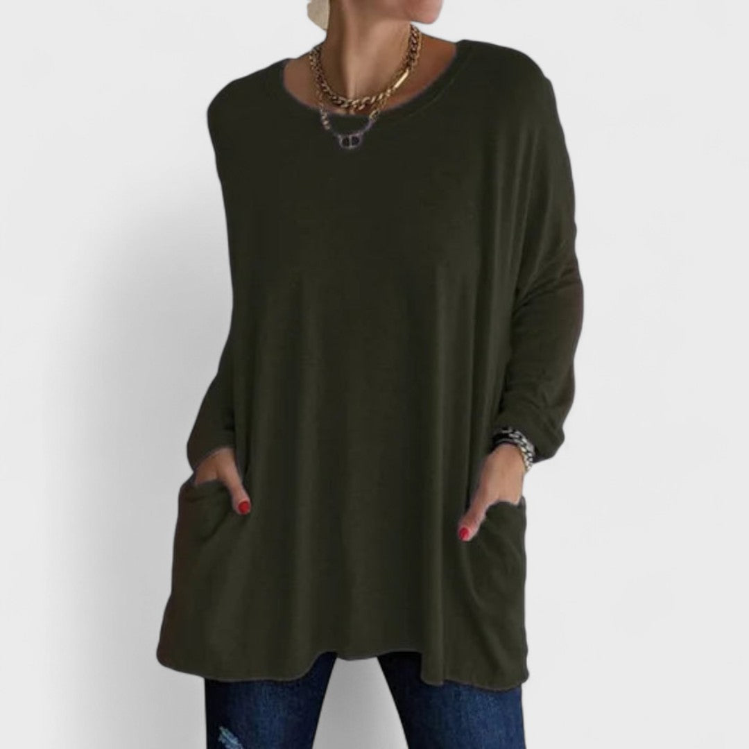 Moira — Blusa manga comprida relaxada