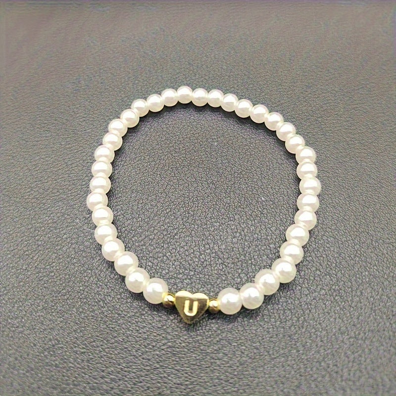 Pulseira Elegante com Inicial e Coração (A–Z)