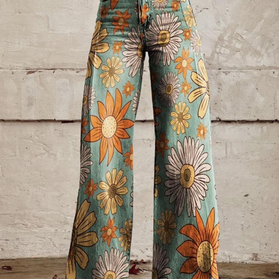 Olivia — Calças florais retro para Mulher