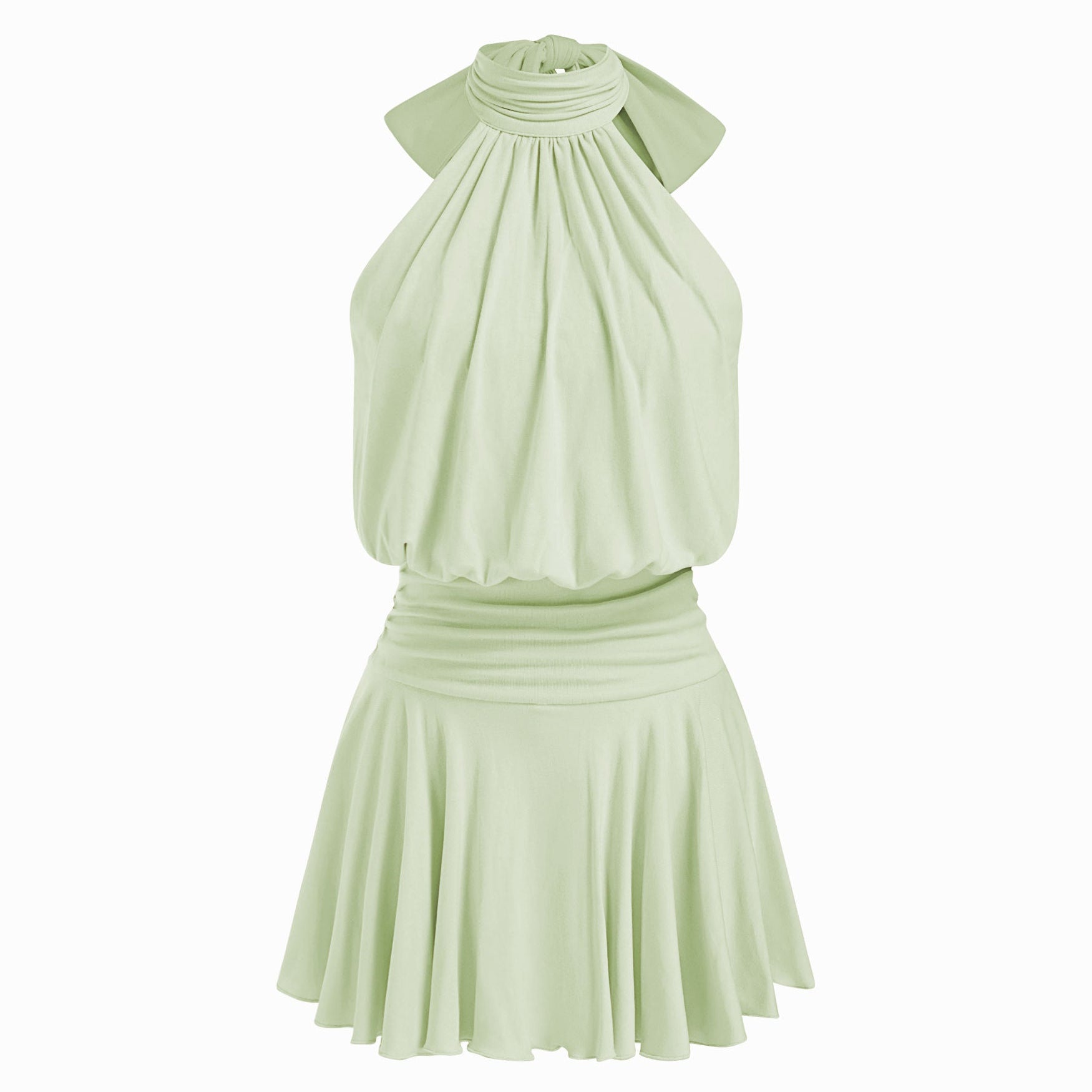 Griselda - Minivestido sem mangas com gola alta e lenço para Mulher