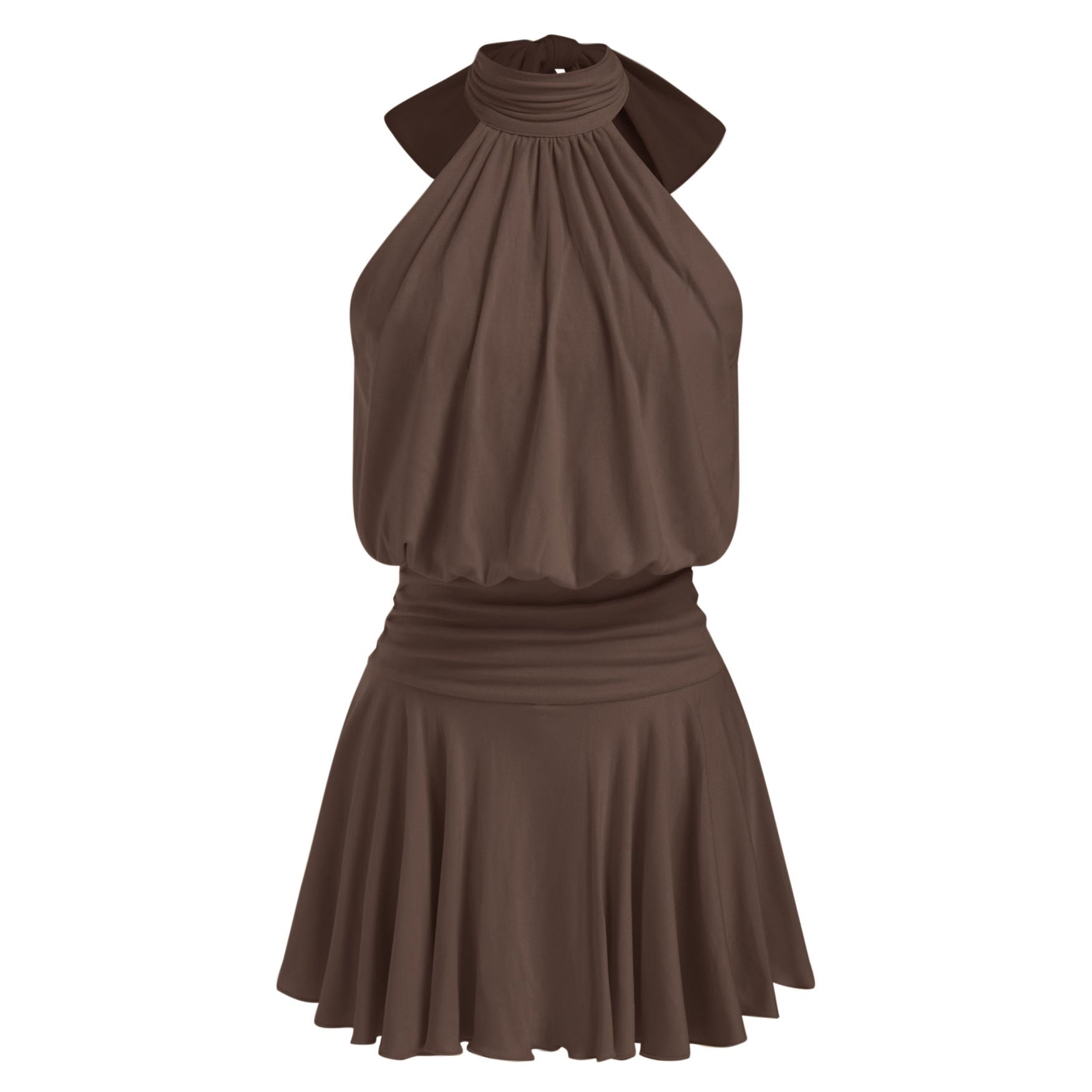 Griselda - Minivestido sem mangas com gola alta e lenço para Mulher