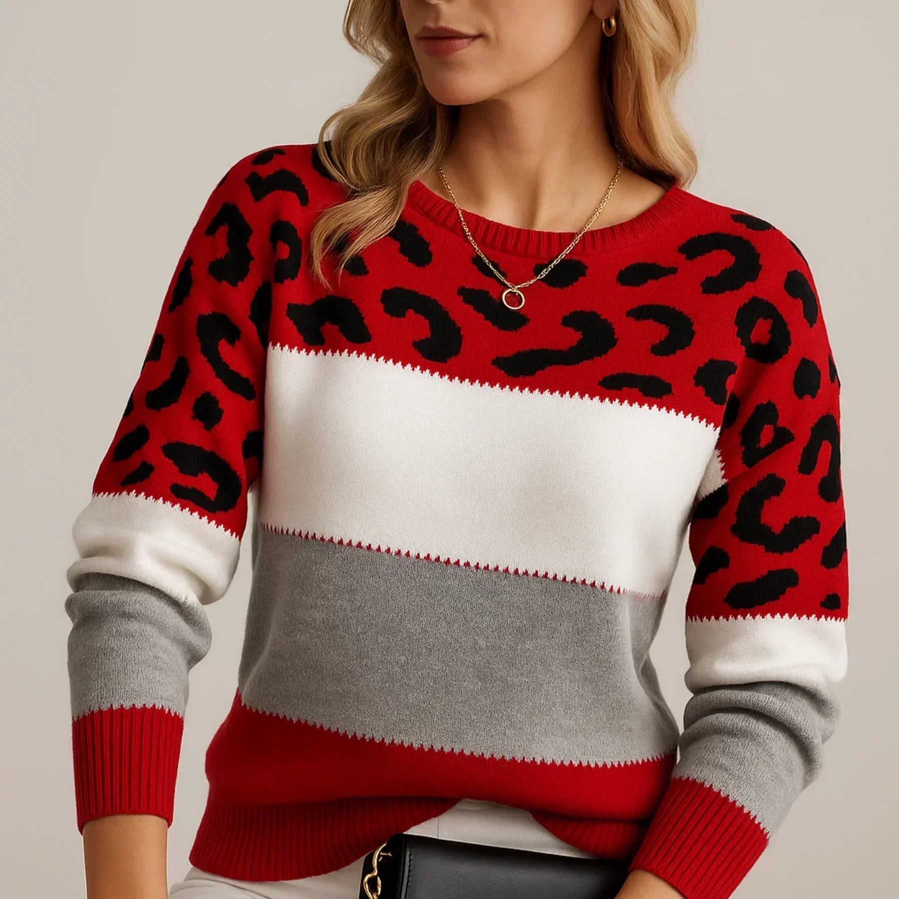 Pasca | Camisola de malha com padrão leopardo