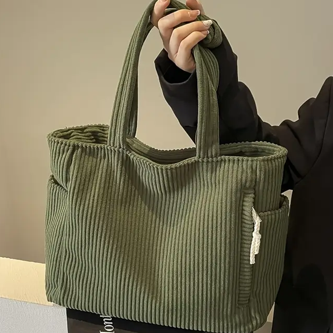 Tilda — Mala tote canelada com detalhe de cordão
