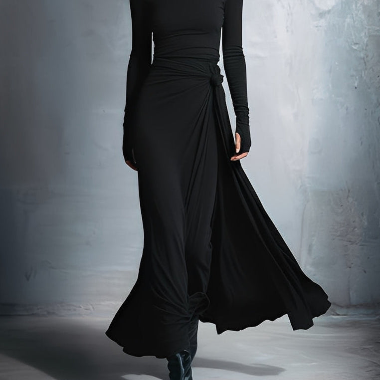 Fernanda – Vestido Maxi Traçado com Nó Lateral