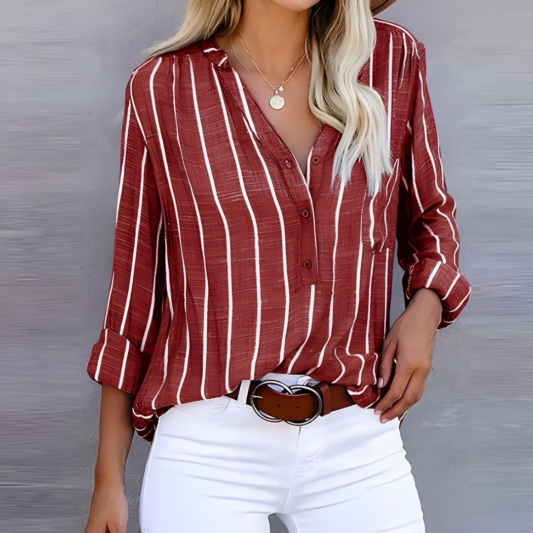 Jantien — Blusa Feminina às Riscas Moderna
