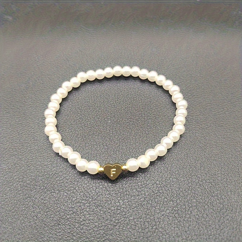 Pulseira Elegante com Inicial e Coração (A–Z)