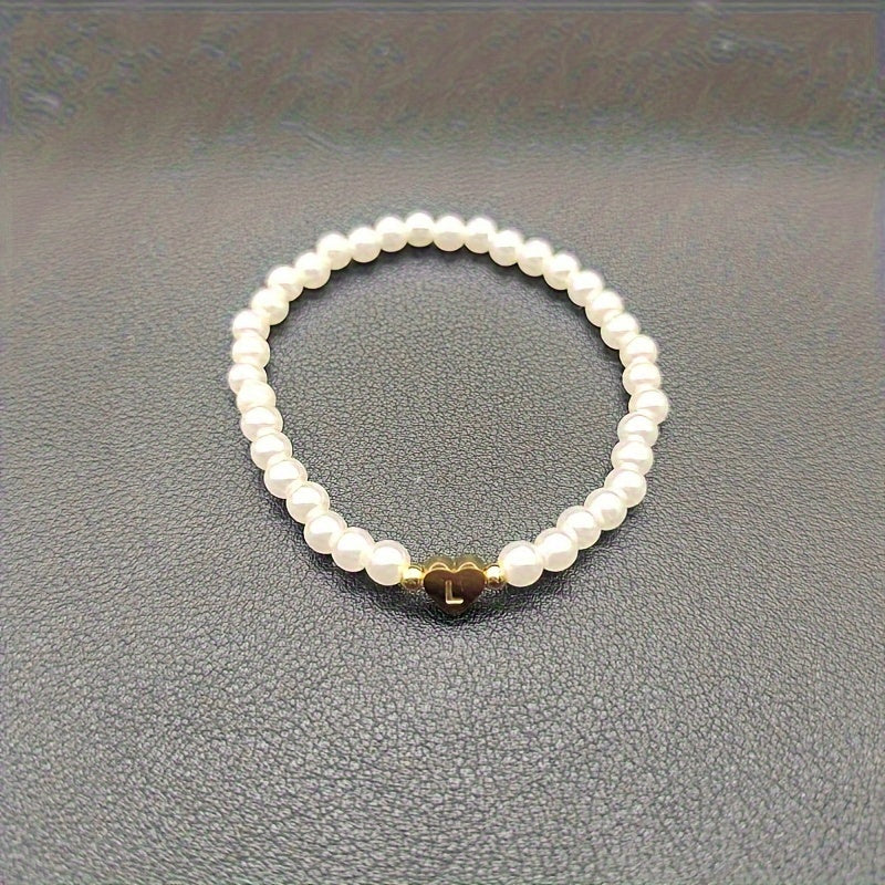 Pulseira Elegante com Inicial e Coração (A–Z)