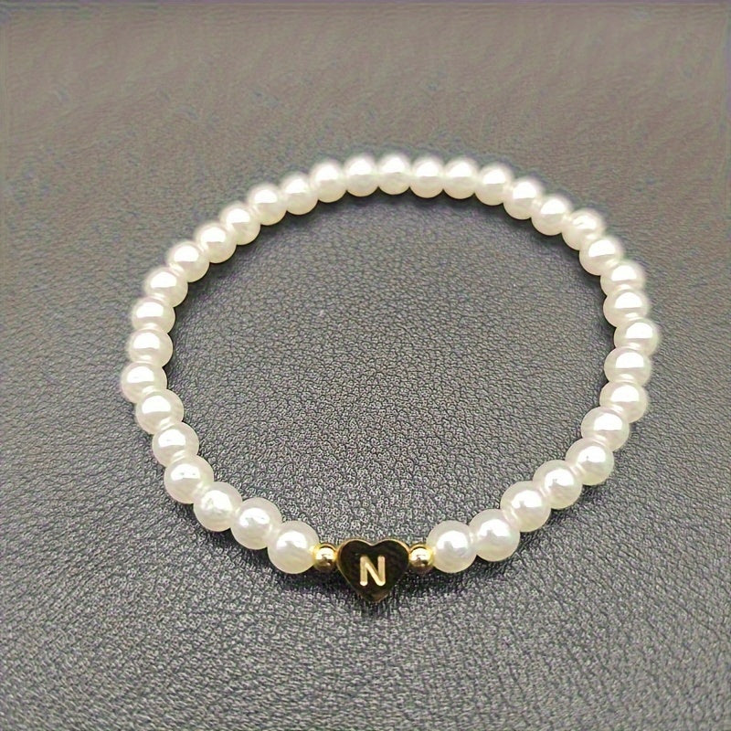 Pulseira Elegante com Inicial e Coração (A–Z)
