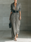 Cornelia – Vestido Comprido com Pregas e Gola de Lapela