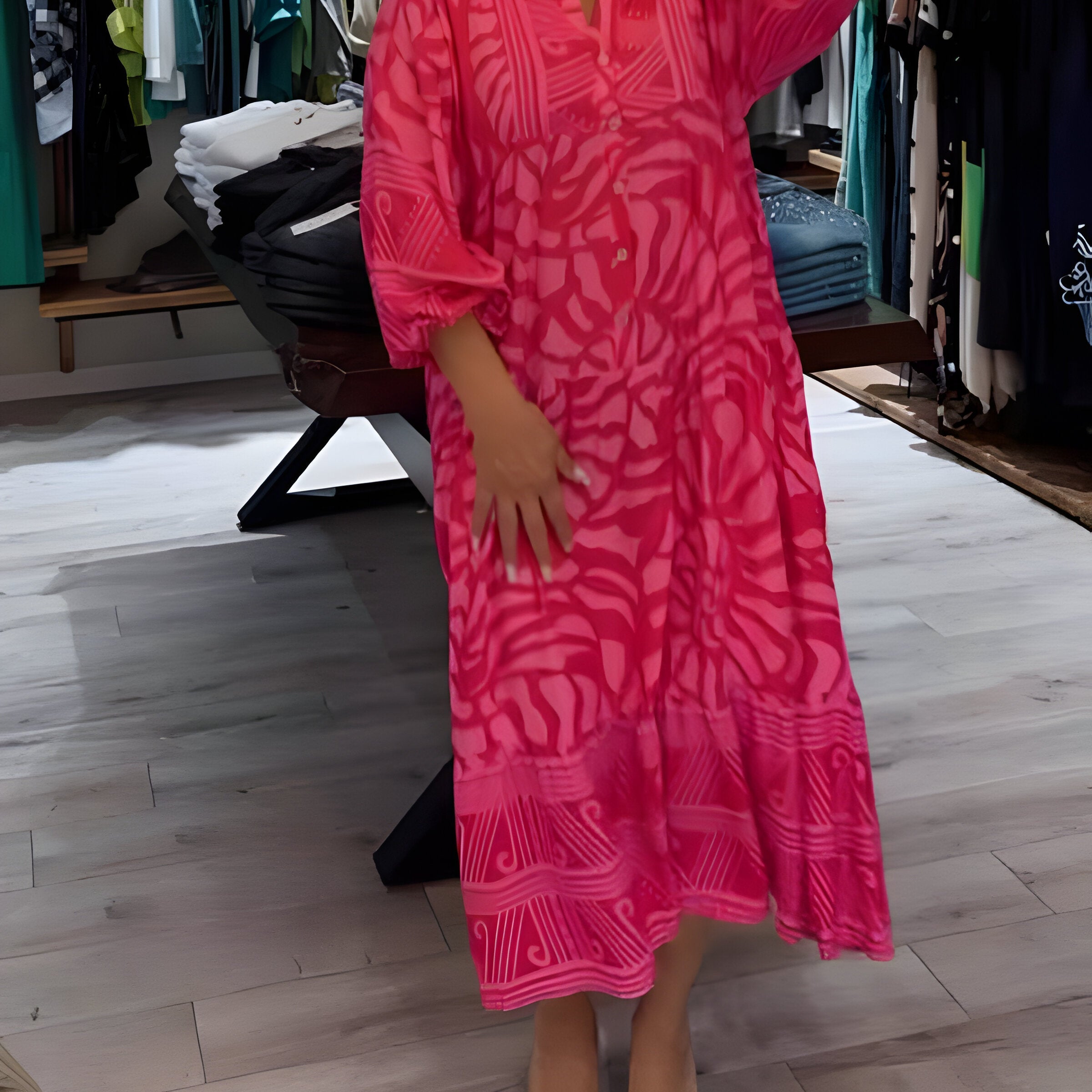 Inge™ | Vestido estampado com decote em V