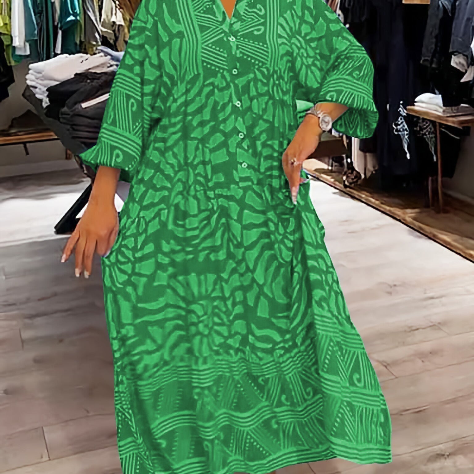 Mira | Vestido estampado com decote em V (quase esgotado)