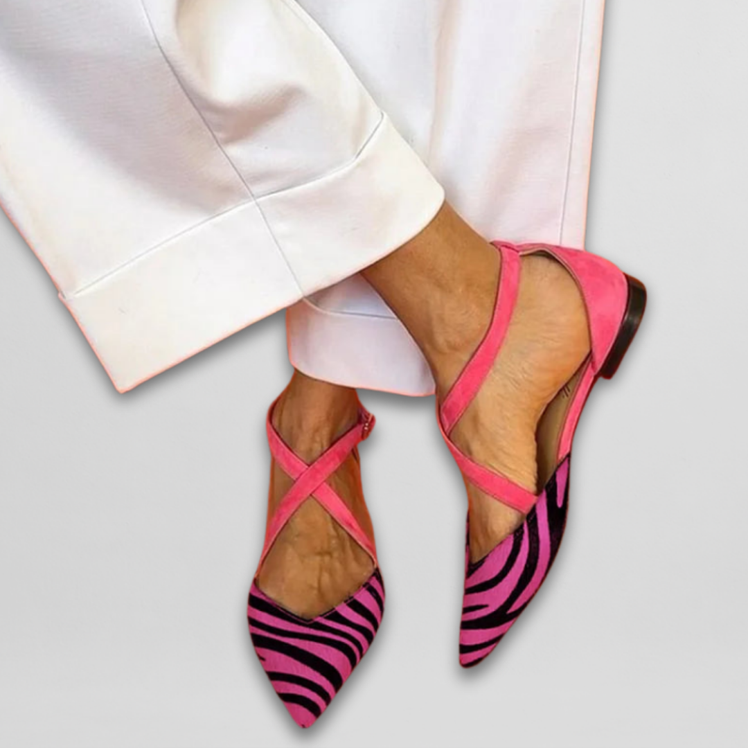 Fenna | Bailarinas com tiras estilo Zebra para Mulher
