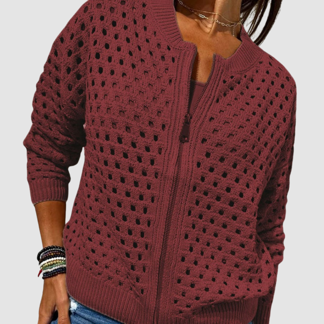 Desiré | Cardigan de malha com fecho de correr
