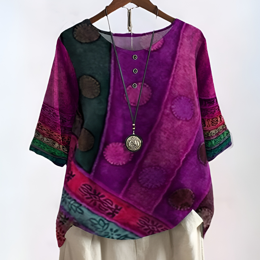Gaia — Blusa Boho Artística