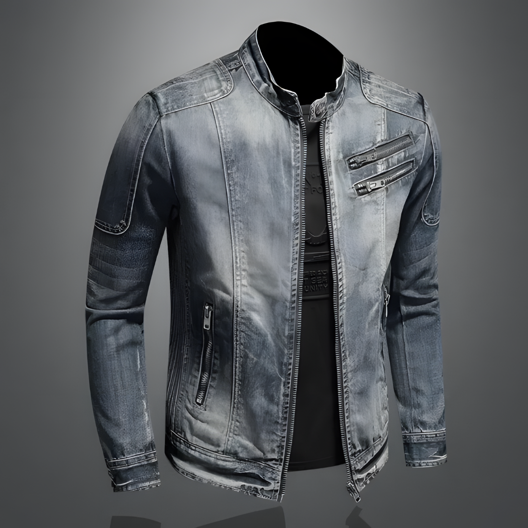 Alexo - Casaco jeans masculina retro