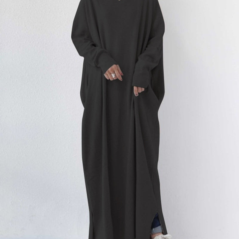 Sofia| Vestido longo de inverno elegante para senhora com mangas compridas