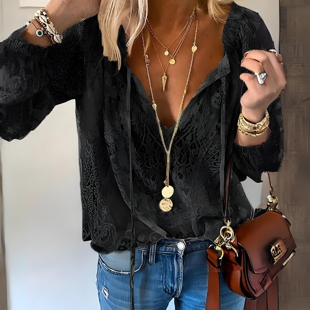 Jill — Blusa Boho Feminina de Crochê