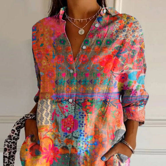 Rina™ — Camisa Elegante com Estampado Floral