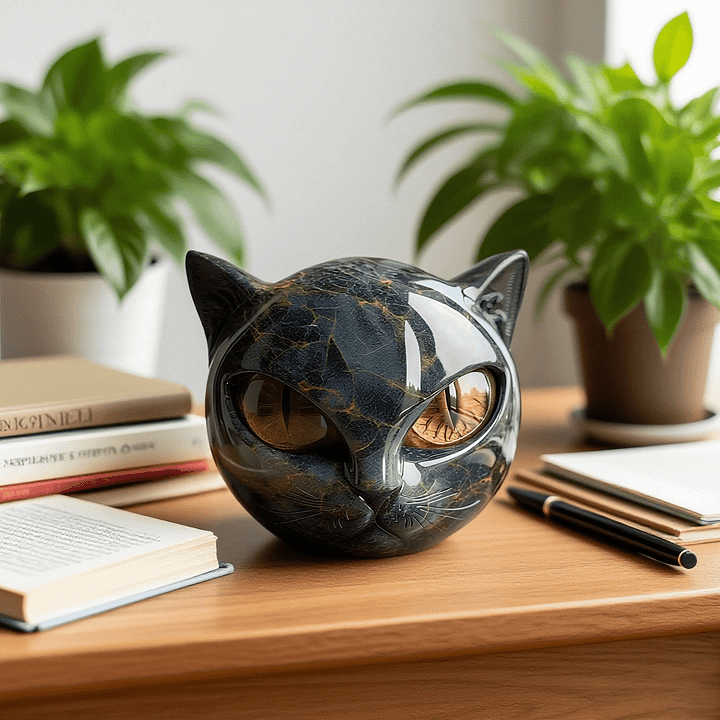 NyxCharm — Escultura Decorativa de Gato Preto