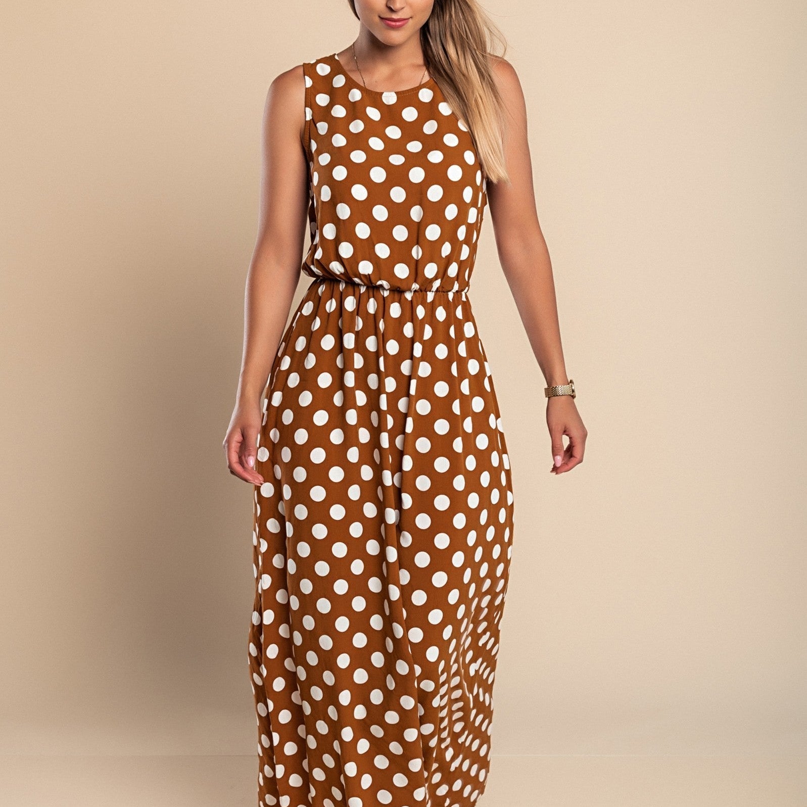 Hannah™ | Vestido longo de bolinhas da Lina