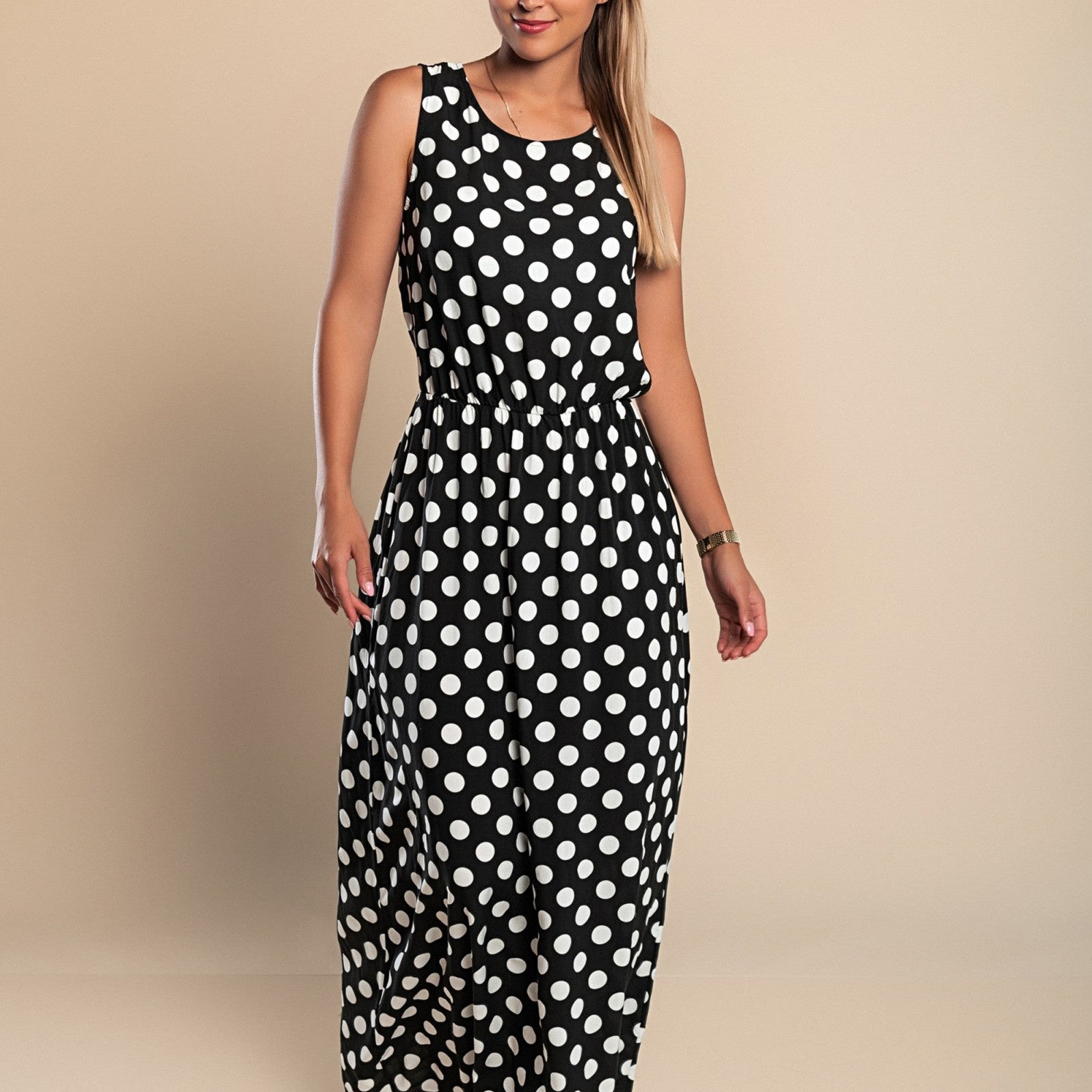 Hannah™ | Vestido longo de bolinhas da Lina