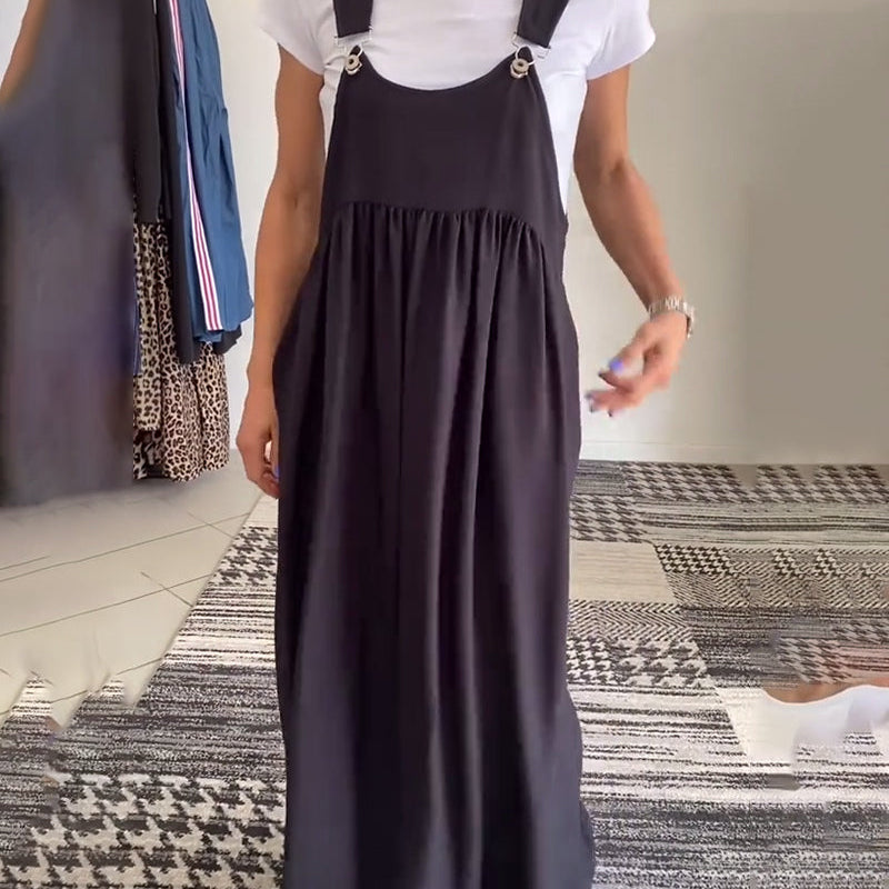 Alice | Vestido casual com alças de cor sólida