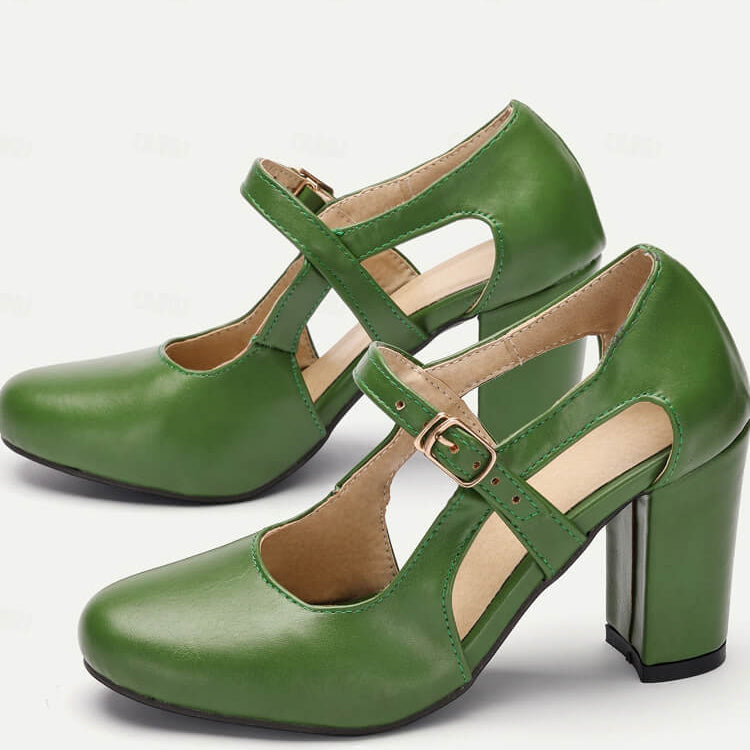 Ambra | Sapatos com tira em T e salto confortável para Mulher