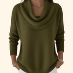 Camisola Gioia com gola drapeada, verde
