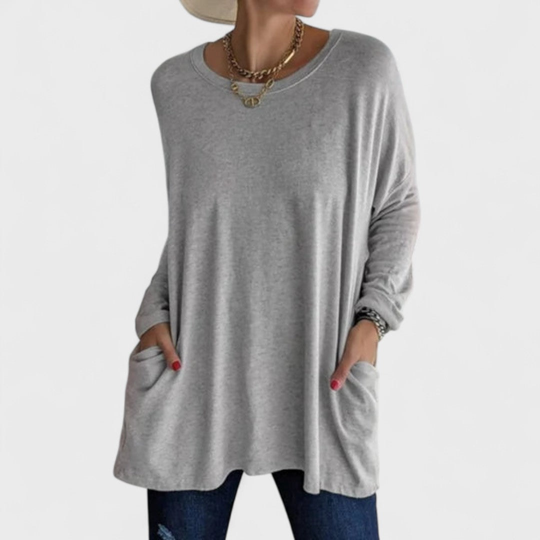 Moira — Blusa manga comprida relaxada