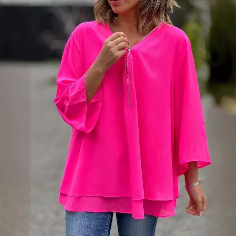 Margot — Blusa de chiffon com fecho