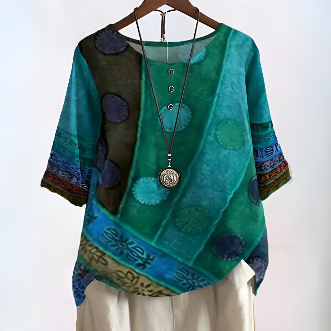 Gaia — Blusa Boho Artística