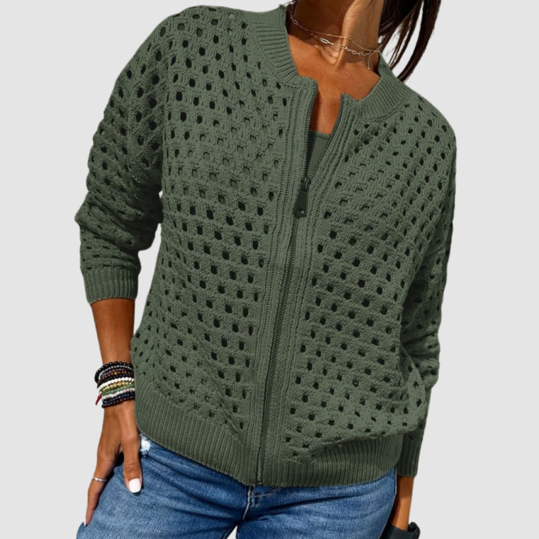 Desiré | Cardigan de malha com fecho de correr