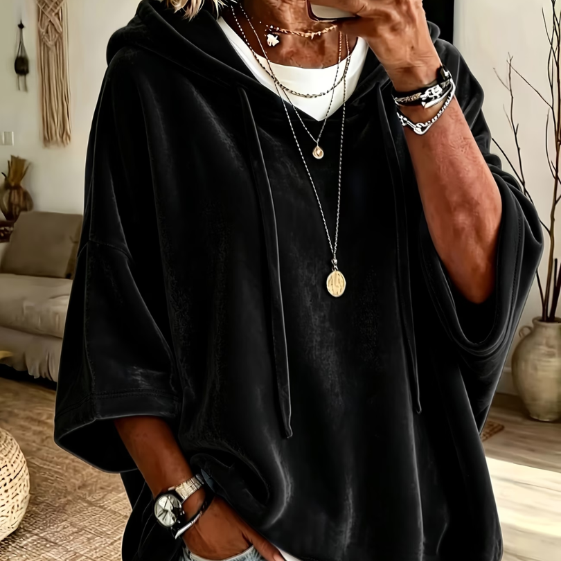 Luana | Sweatshirt oversize em veludo