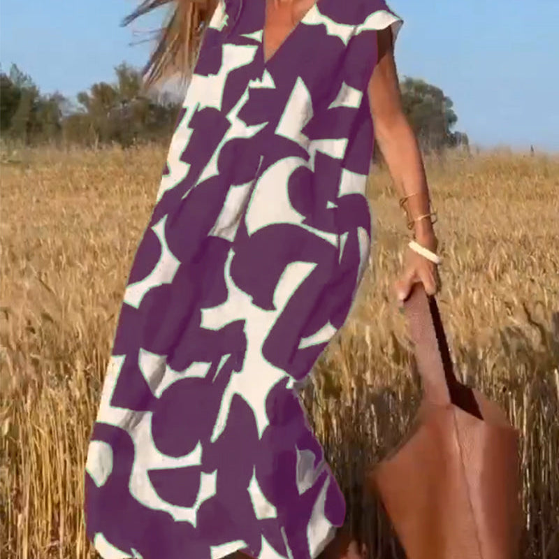 Ellen | Vestido estampado com decote em V para Mulher