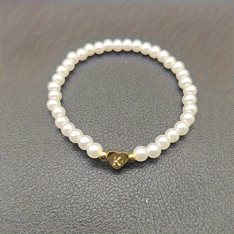 Pulseira Elegante com Inicial e Coração (A–Z)