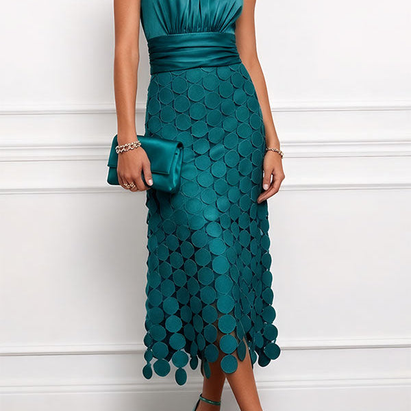 Lau - Vestido midi Céline elegante para cerimónia para Mulher