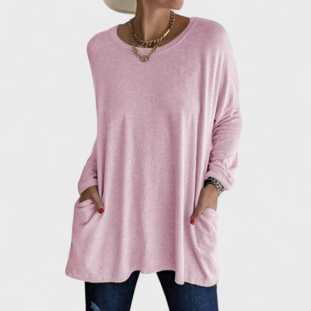 Moira — Blusa manga comprida relaxada