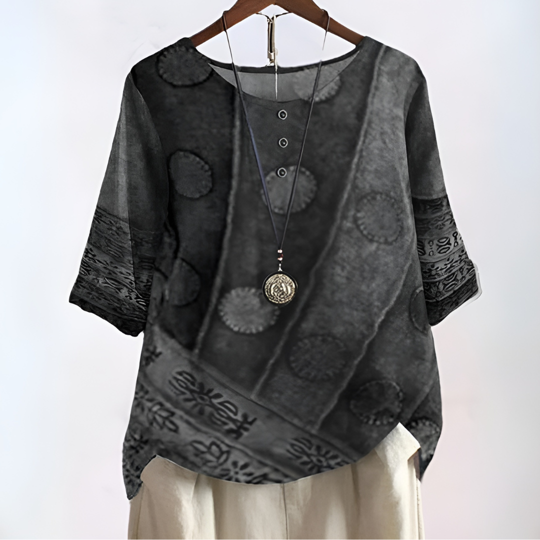 Gaia — Blusa Boho Artística