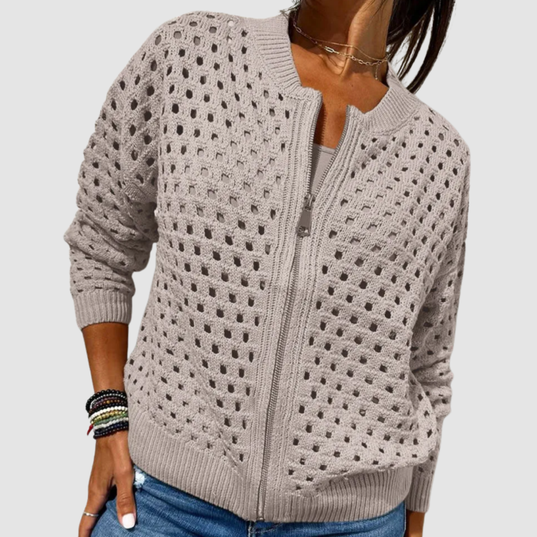 Desiré | Cardigan de malha com fecho de correr