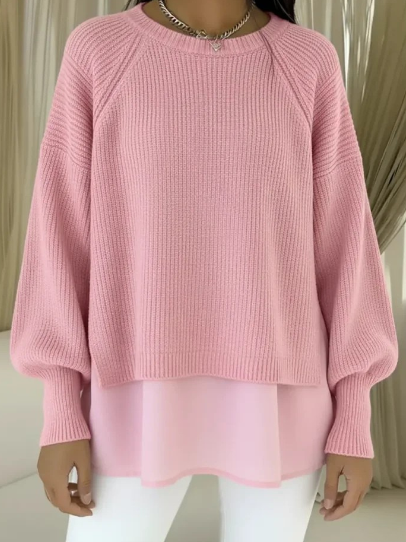 Camisola Grazia efeito duas peças, rosa