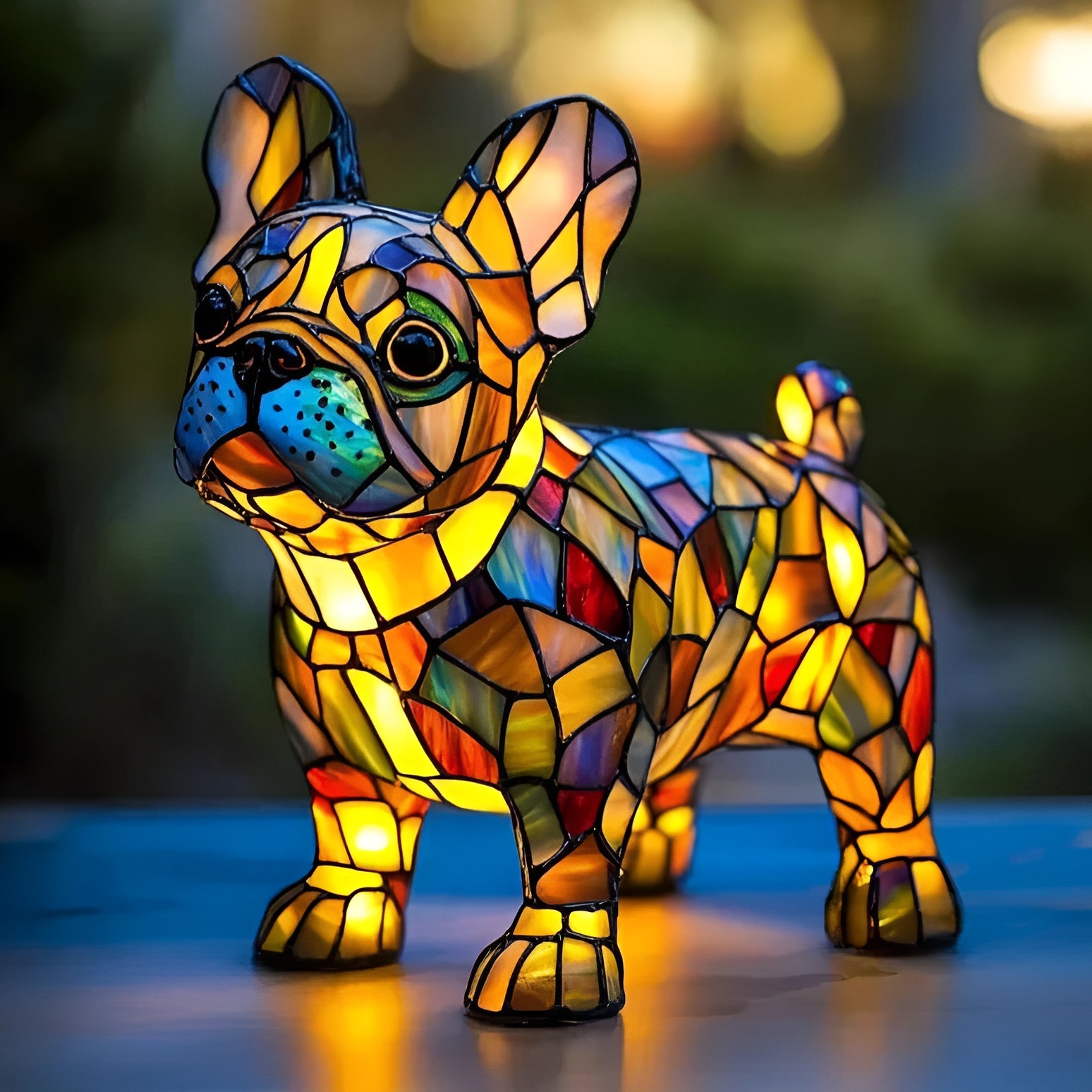 Bulldog Francês — Figura Decorativa Brilhante