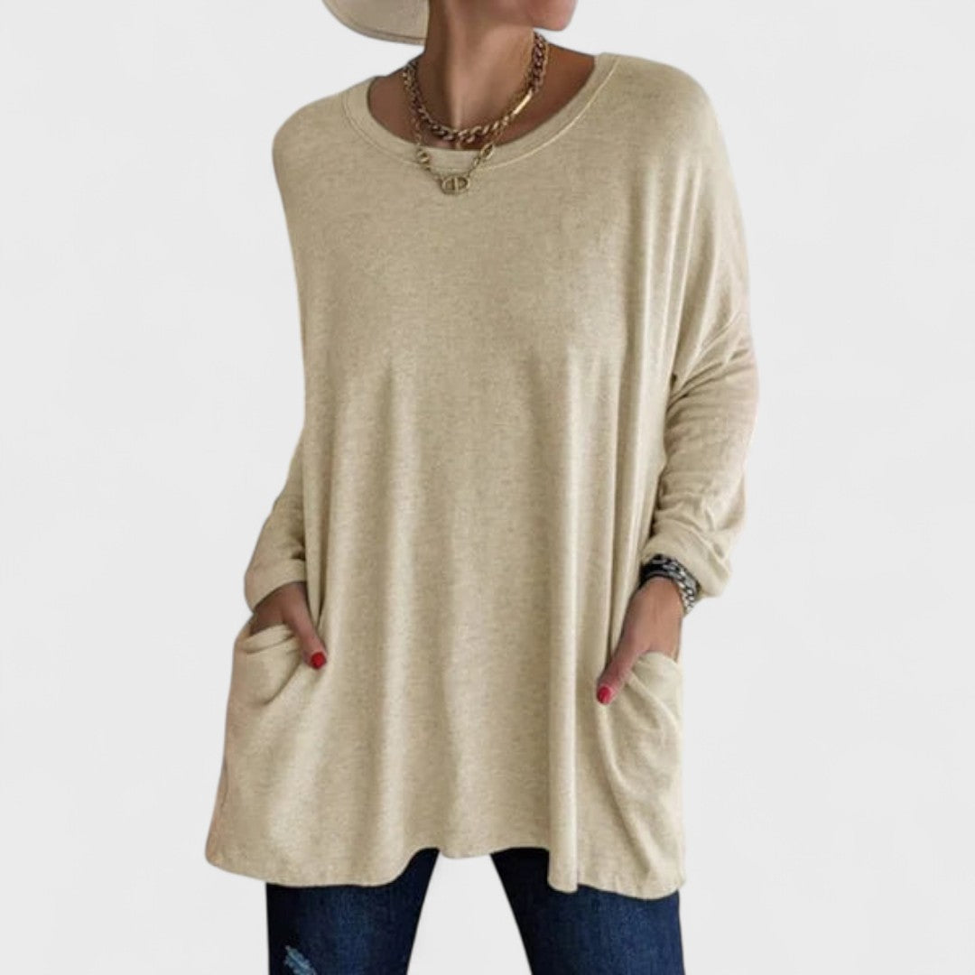 Moira — Blusa manga comprida relaxada