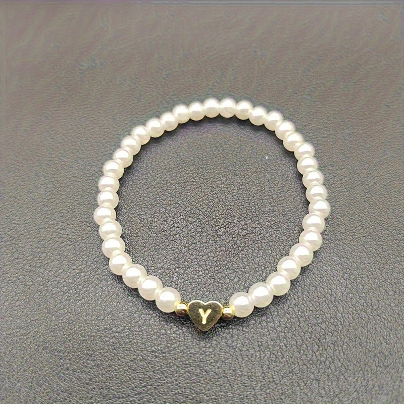 Pulseira Elegante com Inicial e Coração (A–Z)