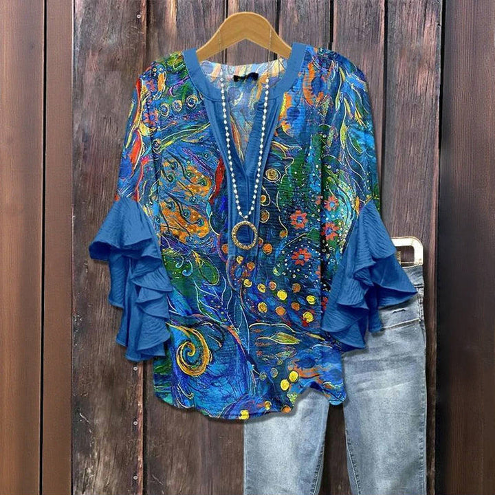 Pastello™ — Linda blusa floral para primavera e o verão